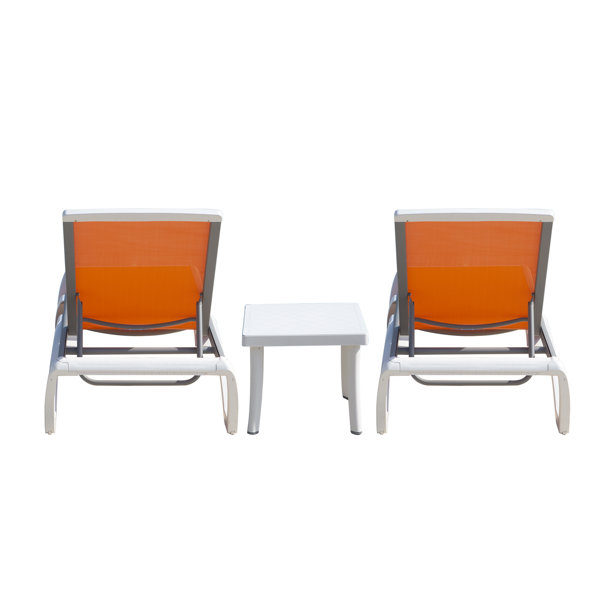 Ebern Designs Ysabelle 3 Piece Outdoor Chaise Lounge Set with Table & Reviews Wayfair